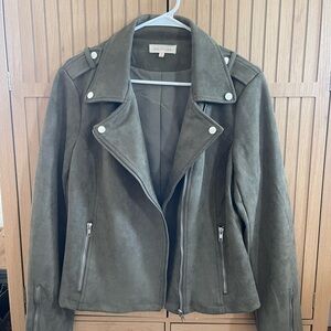 Olive Green Suede Women's Jacket